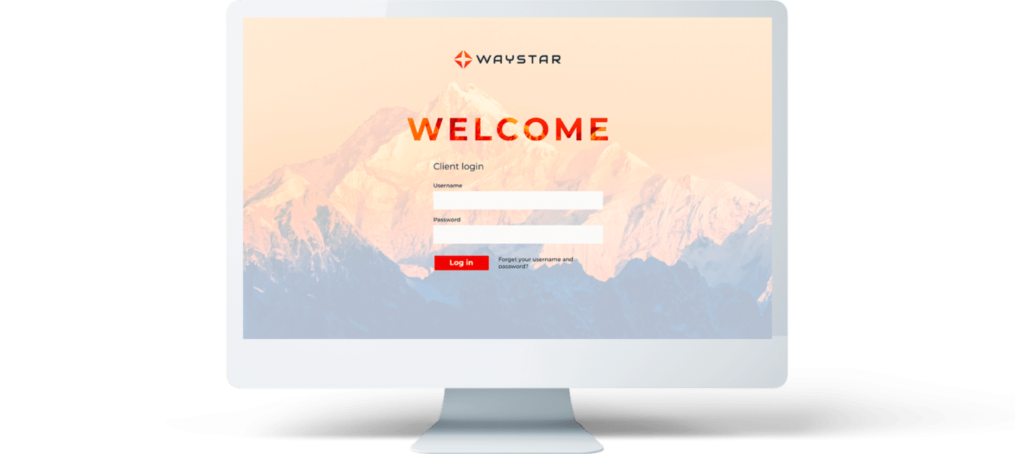Waystar Login Screen