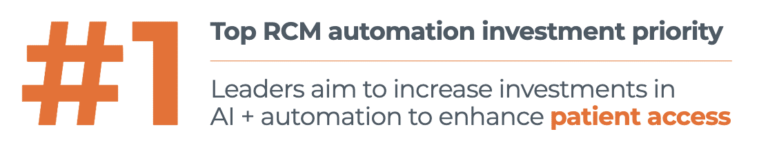 Using AI + advanced automation in the patient access process is a top priority