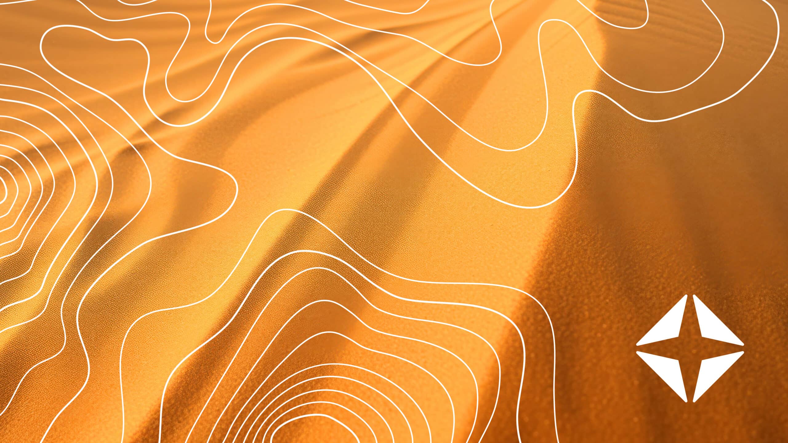 Nature image with topographic lines and the waystar icon